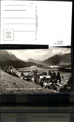 668712,Foto Ak Rieden b. Reutte i. Tirol mit Lechtaler Alpen