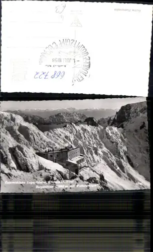 668722,Foto Ak Ehrwald Zugspitzbahn Bergstation m. Wettersteingrat Seilbahn