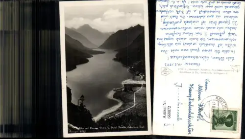 668872,Foto Ak Breitenwang Blick auf Plansee u. Hotel Forelle Außerfern