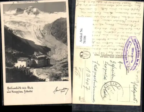 76106,Berlinerhütte Zillertal Ansicht 1941 pub Hruschka 704