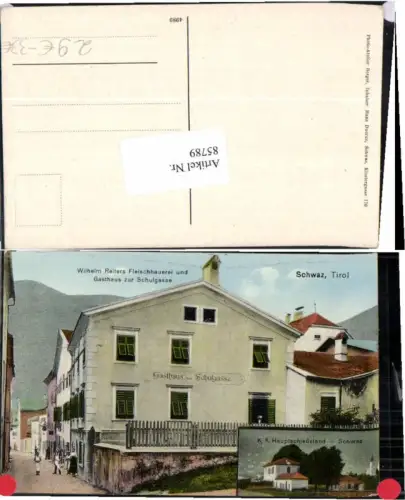 85789,RARE AK Schwaz Gasthaus Fleischhauerei Schiesstand