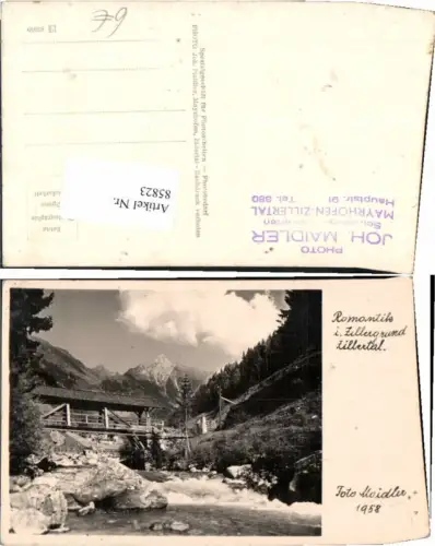 85823,Zillergrund im Zillertal Mayrhofen Maidler 1958