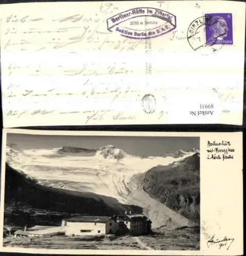 89931,Foto Ak Berlinerhütte m. Waxeggkees u. Mösele Zillertal Mayrhofen Ginzling pub Hruschka 701