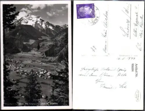 90684,Foto Ak Mayrhofen m. Grünberg Zillertal