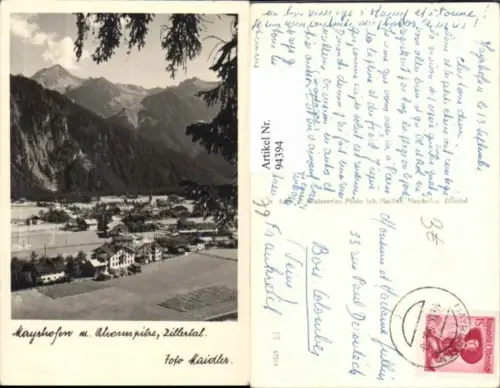 94394,Mayrhofen im Zillertal m. Ahornspitze Ortsansicht