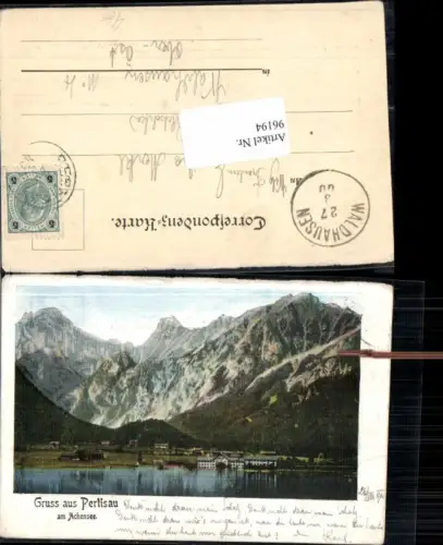 96194,Litho Gruss aus Pertisau am Achensee 1900