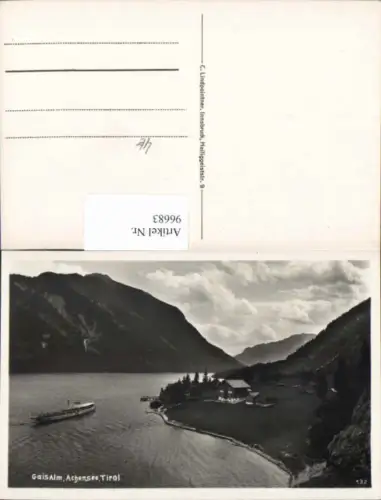 96683,Graisalm Achensee Schwaz Boot Uferansicht