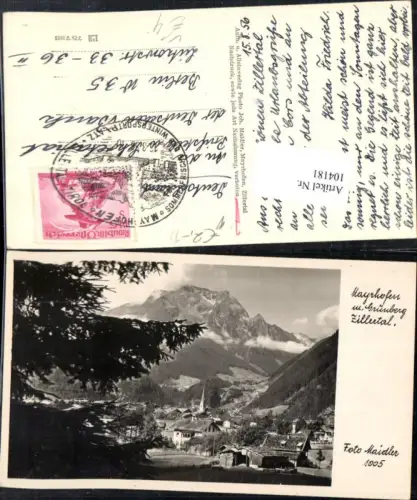 104181,Mayrhofen und Grünberg im Zillertal pub Joh. Maidler 1005