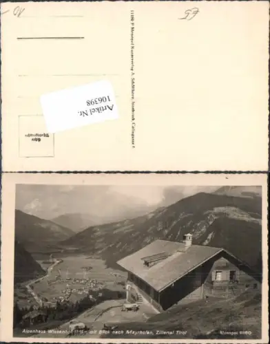 106398,Alpenhaus Wiesenhof bei Mayrhofen Zillertal 1930