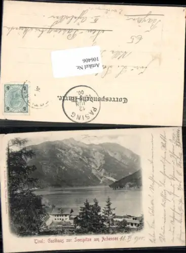 106406,Gasthaus Seespitz am Achensee Pertisau Eben Achenkirch 1900
