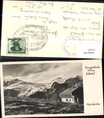111613,Tuxerjochhaus Zillertal 1952 pub L e H Bezirk Schwaz