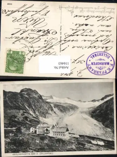116463,Berlinerhütte b. Mayrhofen Zillertal 1915