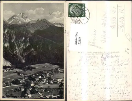 152155,Mayrhofen i. Zillertal m. Ahornspitze Totale 1938