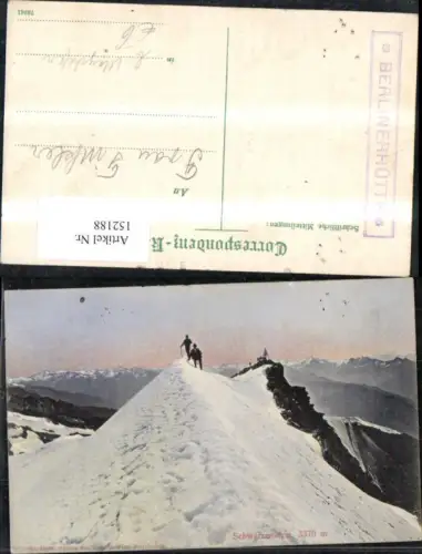 152188,Schwarzenstein Gipfelansicht m. Bergsteiger Mayrhofen