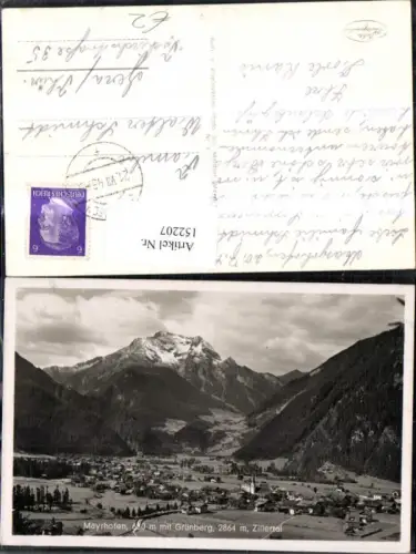 152207,Mayrhofen m. Grünberg Zillertal Totale 1943