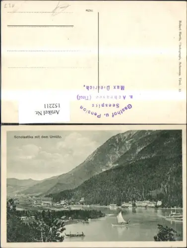 152211,Achensee Scholastika m. d. Unnütz Ansicht Schiff Segelboot Ruderboot