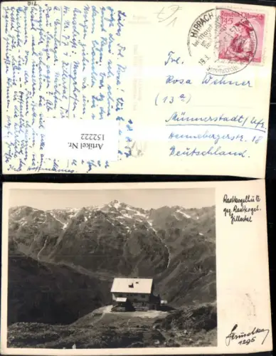 152222,Rastkogelhütte u. Rastkogel Zillertal Hippach Mayrhofen 1957 pub Hruschka 1295