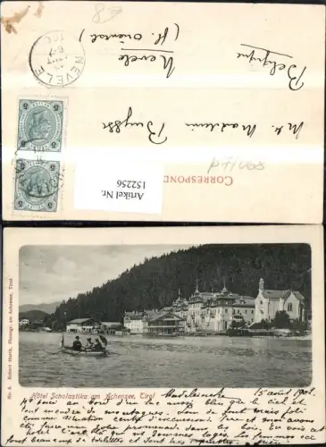 152256,Achensee Ansicht Hotel Scholastika Ruderboot m. Personen 1901