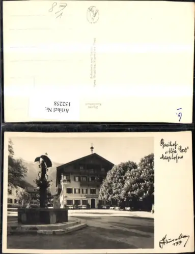 152258,Mayrhofen Ansicht Gasthof Alte Post Platz m. Brunnen pub Hruschka 177