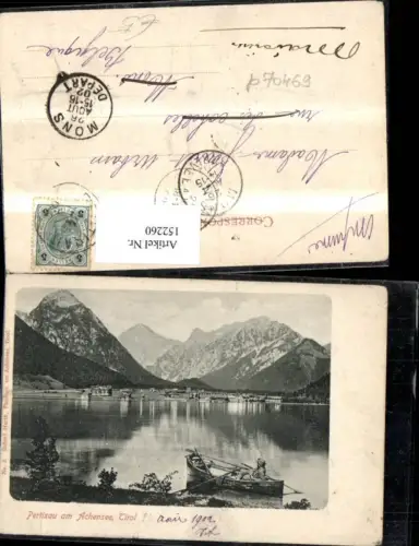 152260,Pertisau a. Achensee Ansicht 1909 Ruderboot m. Mann