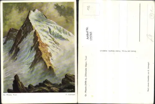 175765,Mayrhofen Gr. Mösele Zillertaler Alpen Künstler Ak sign C. Schwigeli