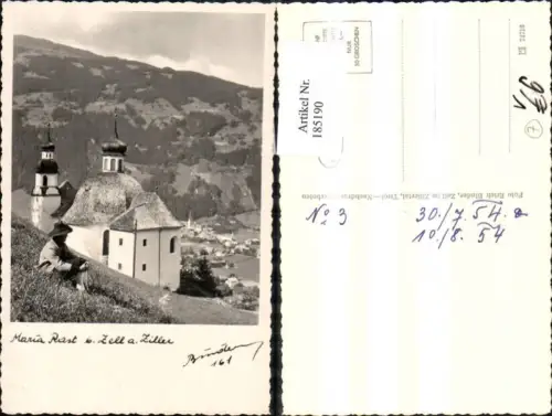 185190,Maria Rast b. Zell a. Ziller Kapelle Kirche m. Mann pub Erich Binder 161