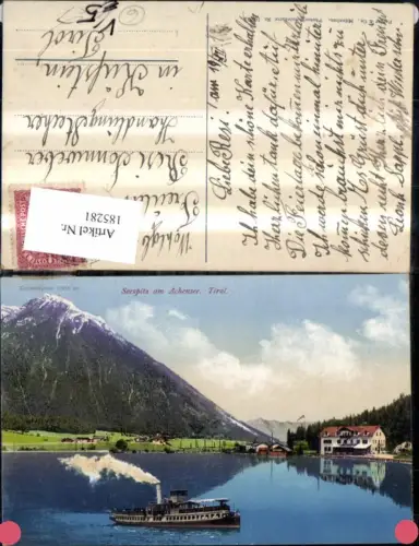 185281,Seespitz a. Achensee Ansicht Dampfer Schiff pub Purger Co 10753