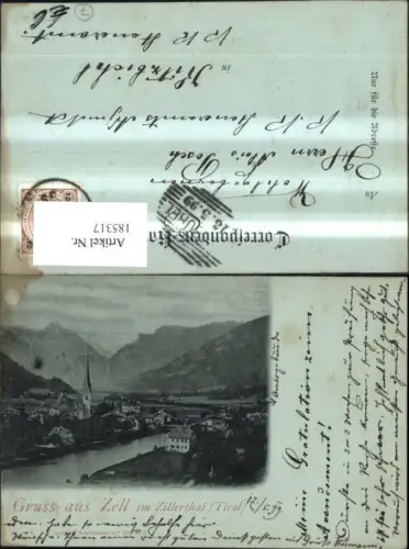 185317,Gruss a. Zell i. Zillertal b. Mondschein