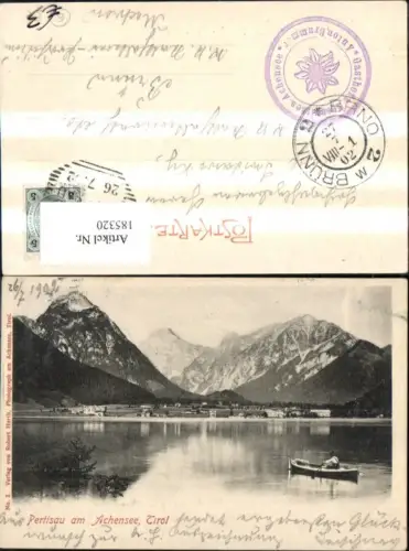 185320,Pertisau a. Achensee Ansicht m. Ruderboot Boot
