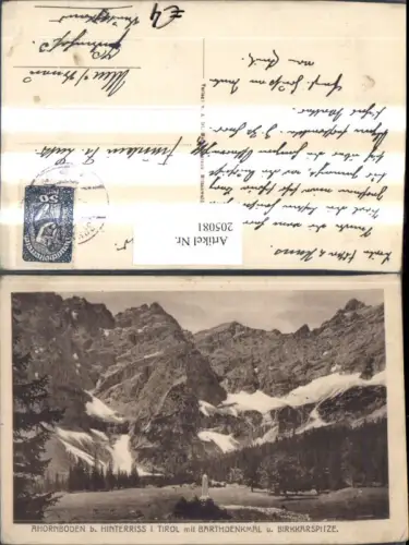 205081,Ahornboden b. Hinterriss i. Tirol m. Barthdenkmal u. Birkkarspitze