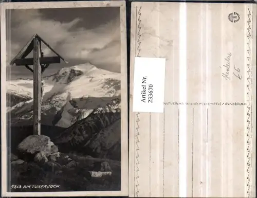 233670,Am Tuxerjoch b. Hintertux Kreuz Bergkulisse
