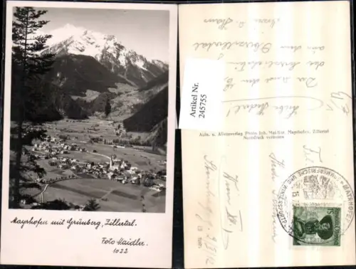 245755,Mayrhofen im Zillertal Totale m. Grünberg pub Foto Maidler 1022