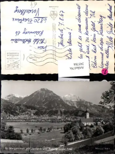 245784,St. Margarethen Kirche m. Jenbach u. Rofangebirge