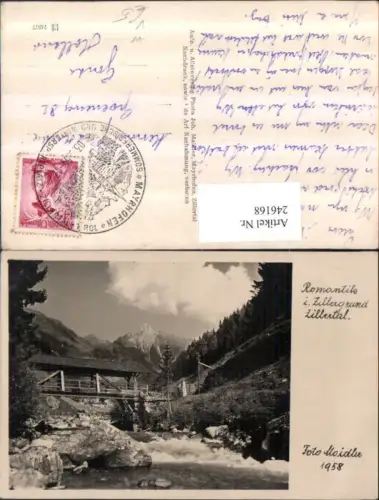 246168,Zellergrund im Zillertal Partie Brücke b. Mayrhofen pub Foto Maidler 1958