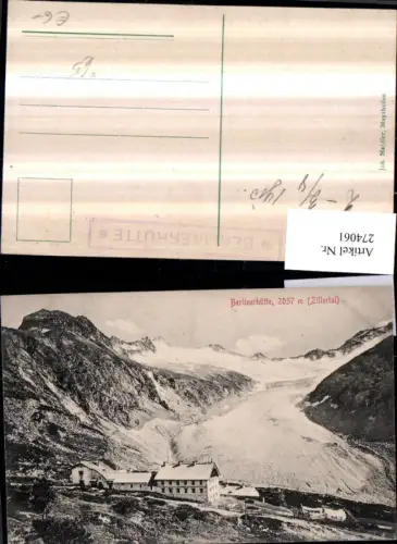 274061,Berlinerhütte Berghütte im Zillertal b. Mayrhofen Bergkulisse Gletscher