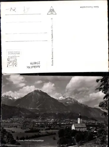 274079,Jenbach Totale Kirche m. Rofangebirge Bergkulisse