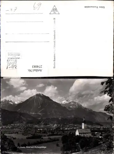 274083,Jenbach Totale Kirche m. Rofangebirge Bergkulisse