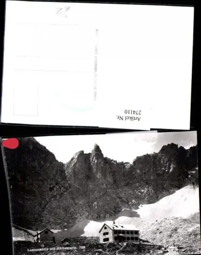 274110,Lamsenhütte Berghütte m. Hüttenturm Bergkulisse b. Vomp