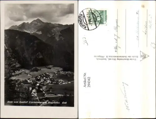 294342,Blick vom Gasthof Zimmereben auf Mayrhofen Totale Bergkulisse