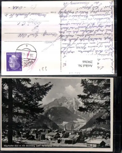 294366,Mayrhofen im Zillertal Totale m. Grünberg Bergkulisse
