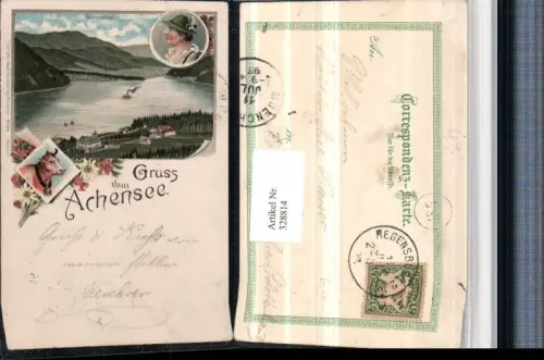 328814,Litho Gruß vom Achensee b. Achenkirch Achenseehof pub Carl Otto Hayd 164