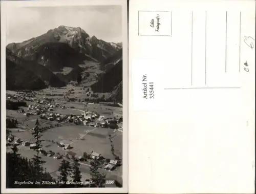 335441,Mayrhofen im Zillertal Totale m. Grünberg Bergkulisse