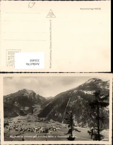 335495,Mayrhofen im Zillertal Totale m. Grünberg u. Gschössberg Bergkulisse