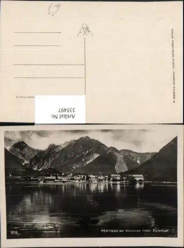 335497,Pertisau am Achensee Teilansicht m. Hotel Alpenhof Bergkulisse