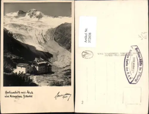 372838,Berlinerhütte Berghütte b. Mayrhofen u. Waxeggkees Bergkulisse pub Hans Hruschka 704