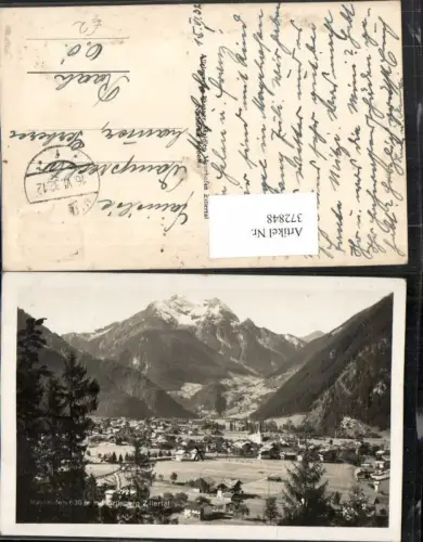 372848,Mayrhofen Totale m. Grünberg Bergkulisse