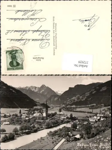 372929,Zell am Ziller Totale Fluss Bergkulisse