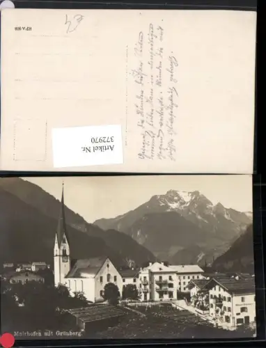 372970,Mairhofen Mayrhofen Teilansicht Kirche m. Grünberg Bergkulisse