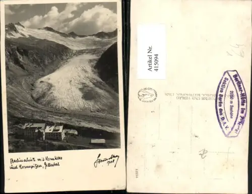 415094,Berlinerhütte Berghütte b. Mayrhofen m. Hornspitze Bergkulisse pub Hans Hruschka 708