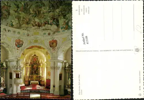 415108,Zell am Ziller Pfarrkirche Kirche Innenansicht Altar Kanzel
